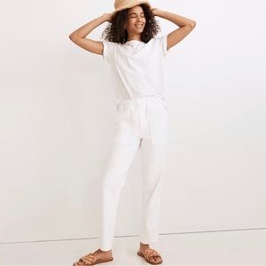 Madewell Tall Pull-On Relaxed Jeans in Tile White Size Small